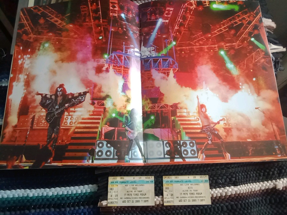 Kiss 💋  Ticket Stubs Alive 35 Tour,10-21-2009, St Petersburg FL🎸 Kisstory
