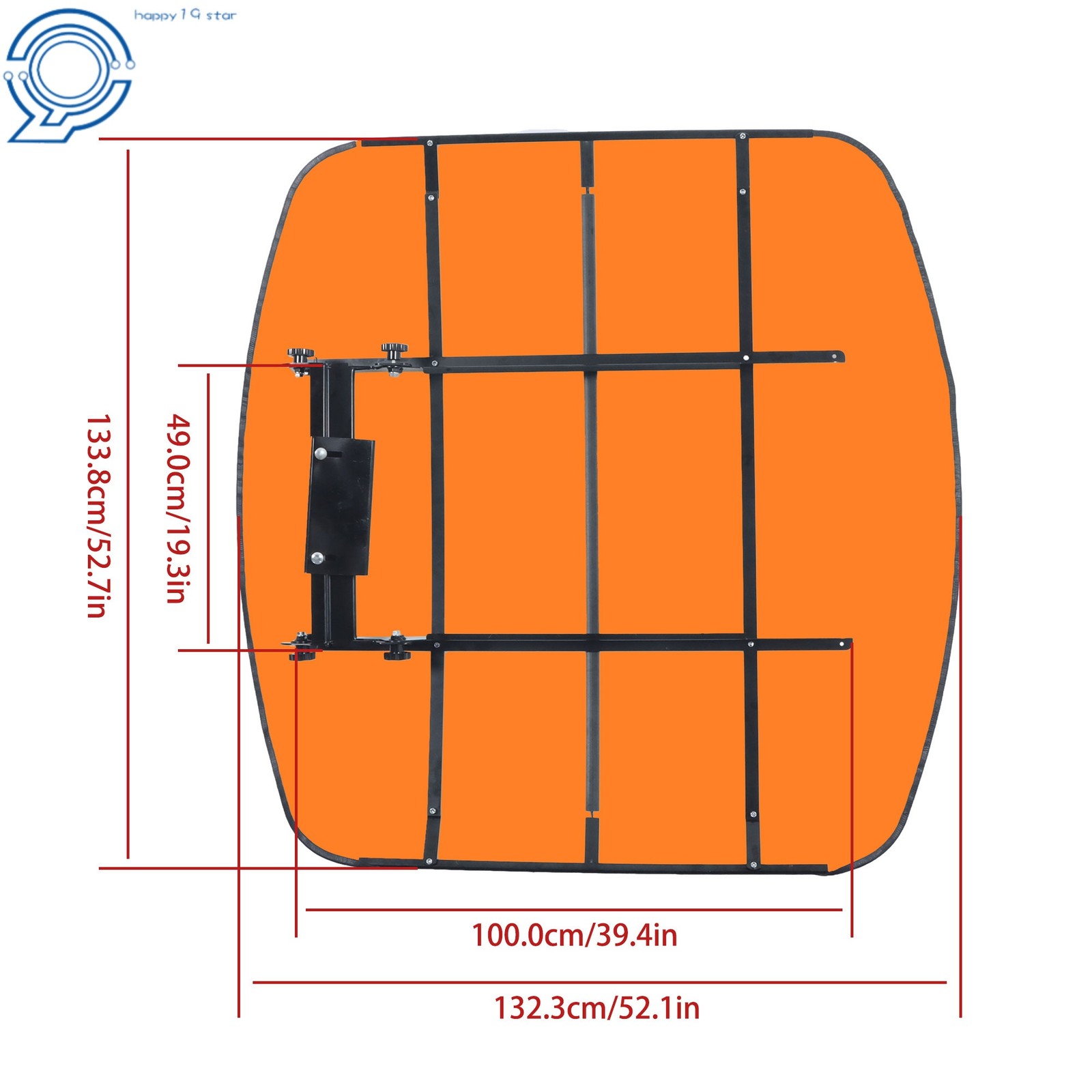 Orange Universal Tuff Top Tractor Canopy 52" X 52" For ROPS 2" x 2" or 2" x 3"