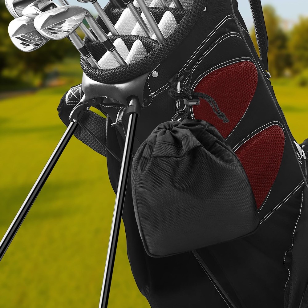 Golf Valuables Pouch,Golf Tee Pouch with Drawstrings,Nylon Golf Accessory Bag...