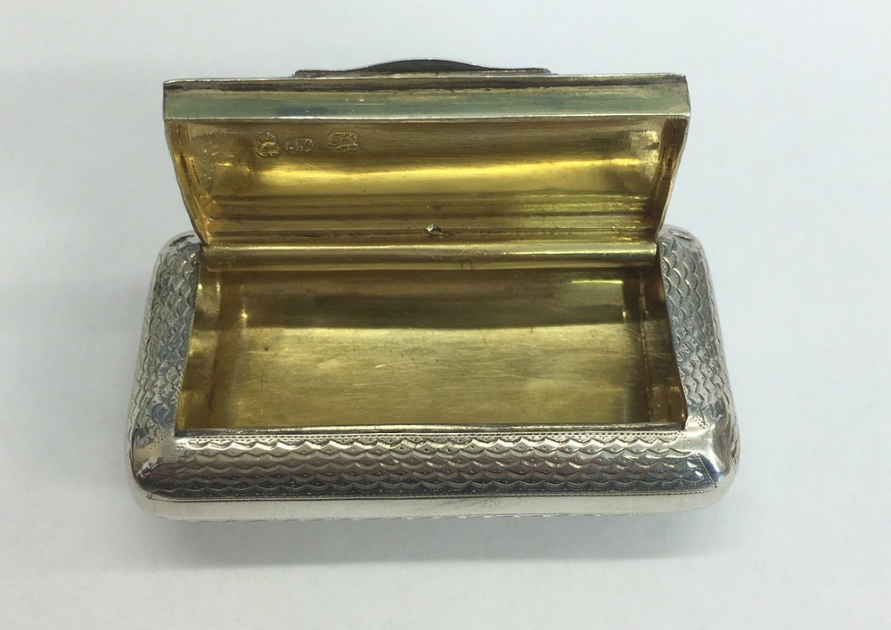 Fine Solid Silver Joseph Willmore Georgian Snuff Box 7cm X 3.5cm