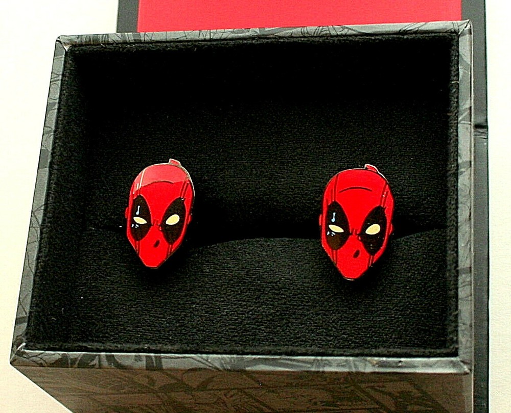 Marvel Comics Deadpool Face Metal Cuff Links New NOS + Gift Box
