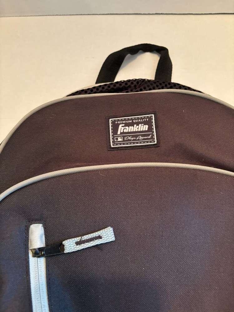 Franklin Brand Black Bat Pack Baseball Backpack with 3 Pockets Mesh Top