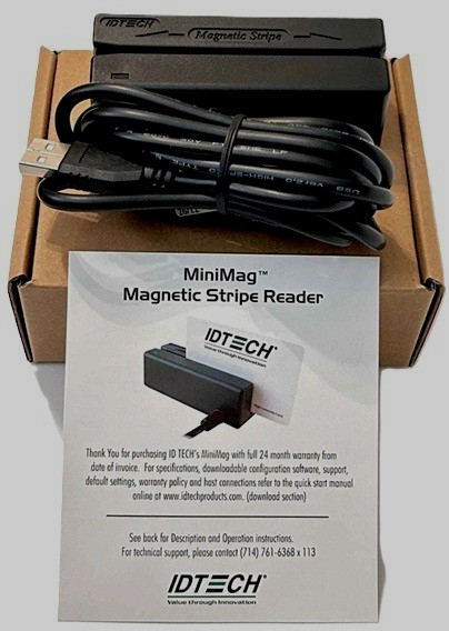 IDTECH MINIMAG Magnetic Stripe Reader Model IDMB-334112B (NEW)