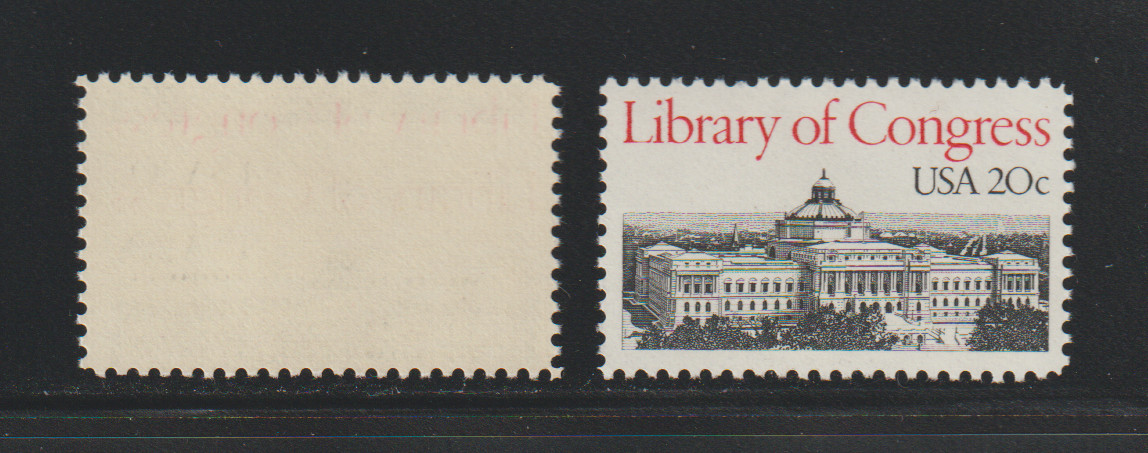 US EFO ERROR Stamps: #2004 Library of Congress: Misperf & Normal. MNH