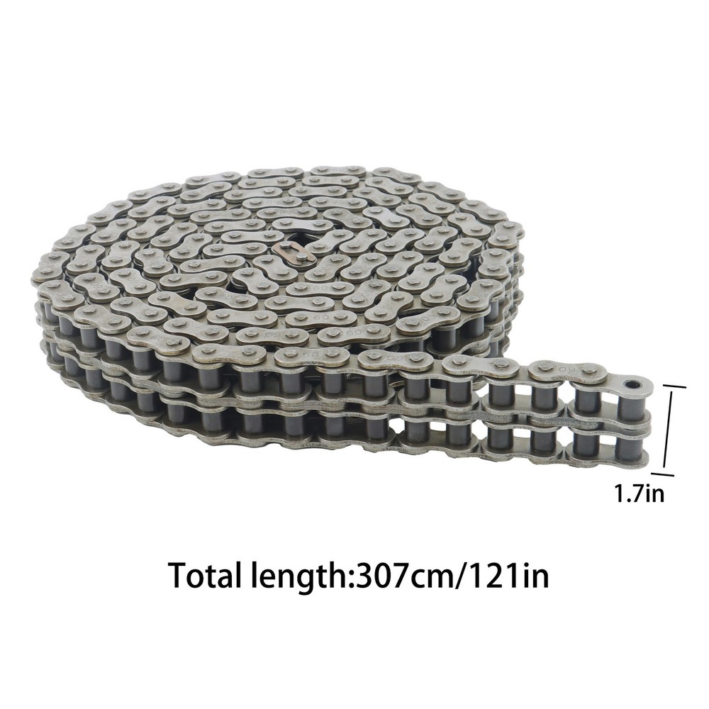 #60-2 Double Strand Duplex Roller Chain 10 Ft with 2 Connecting Link