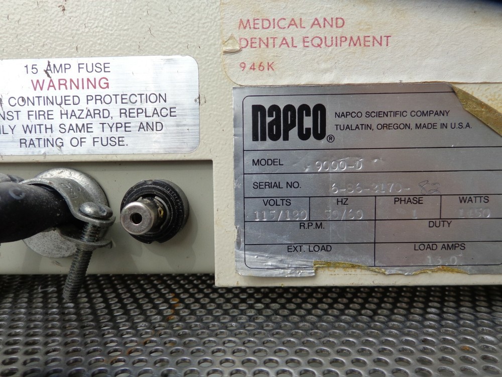 NAPCO Model 9000-D Autoclave Sterilizer (Missing Fuse Cap)