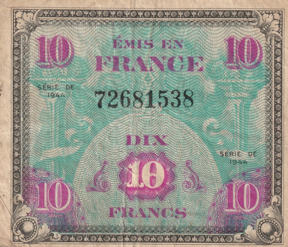 France 1944 10 Francs Circulated Banknote Pick 116a Bargain Bin