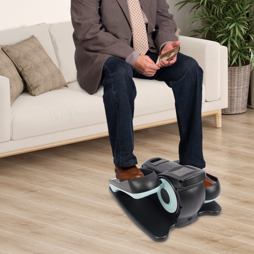 Portable Exercise Pedal Exerciser Foot Pedal Machine Remote Control Floor Stand