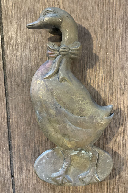Brass Goose Doorknocker - Weathered