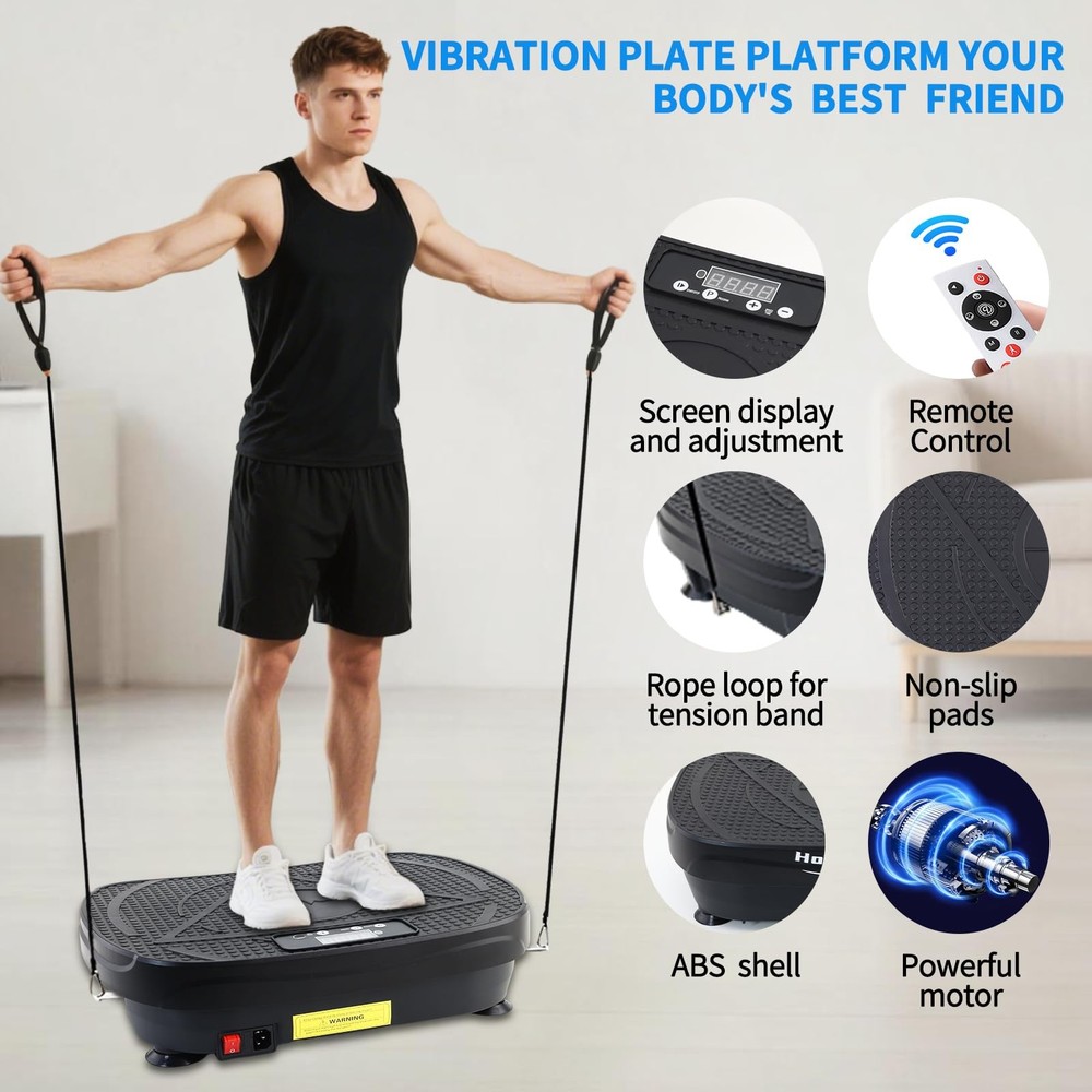 Vibration Plate Exercise Machine, Vibrating Plate for Lymphatic Drainage, Ful...