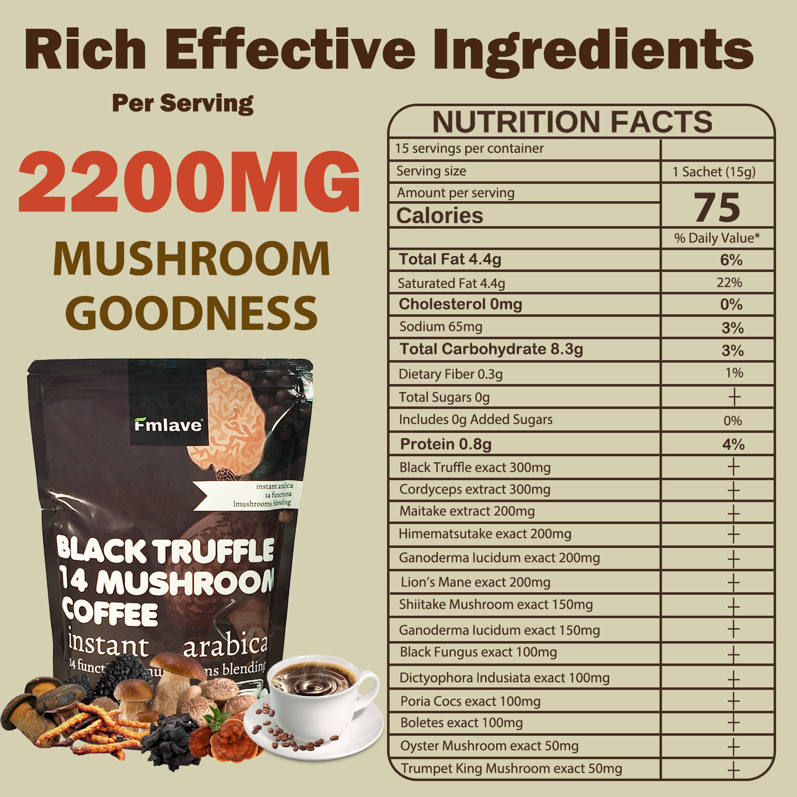 2 Pack Mushroom Coffee 100% Authentic USA FREE SHIPPING Organic 396g Per pack