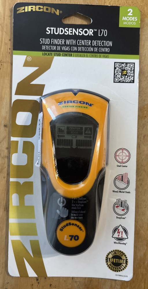 Zircon StudSensor L70 Stud Finder w/ Center Detection... FREE S&H!