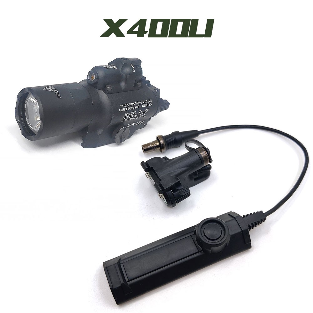Metal X400U Red Laser Light LED White Light Strobe Flashlight With Remote Switch