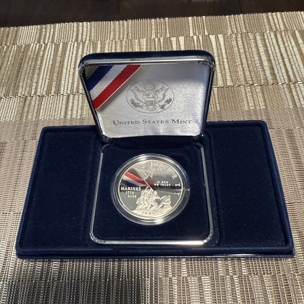 2005 Marine Corps 230th Anniversary Silver Dollar Proof