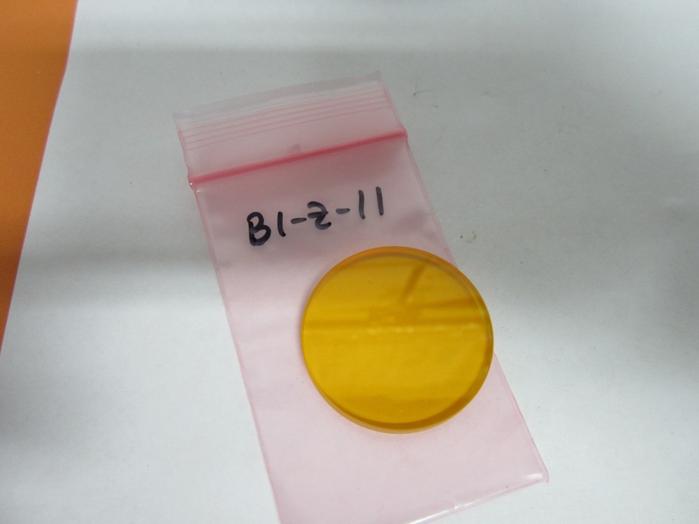 OPTICAL ORANGE FILTER MICROSCOPE OR LASER OPTICS BIN#B1-Z-11