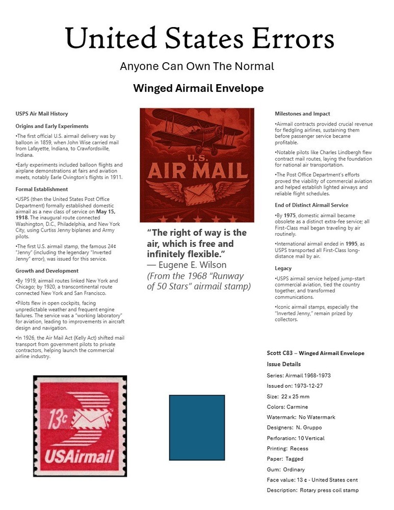 Centsational Custom Presentation Panel For Error SN C83 - 8.5” X 11”