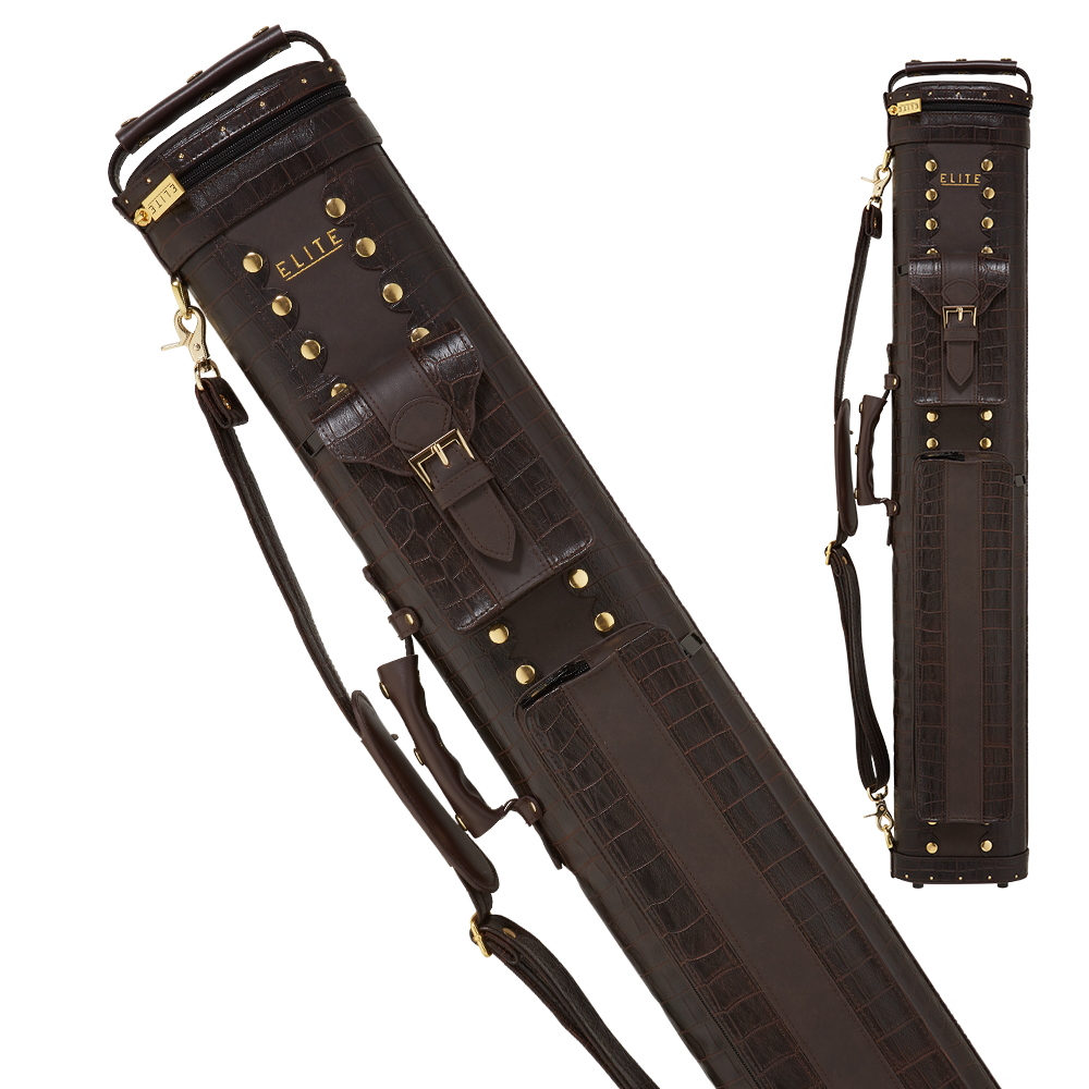Elite ECC24 - BROWN (2x4) Classic Leather Cue Case