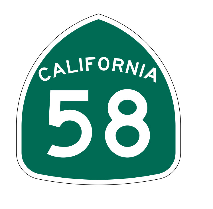 California State Route 58 Sticker Decal