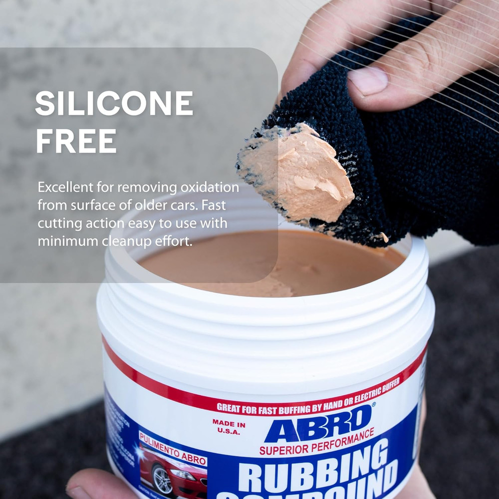 ABRO Superior Performance Rubbing Compound, 10 Oz., Buffing Compound