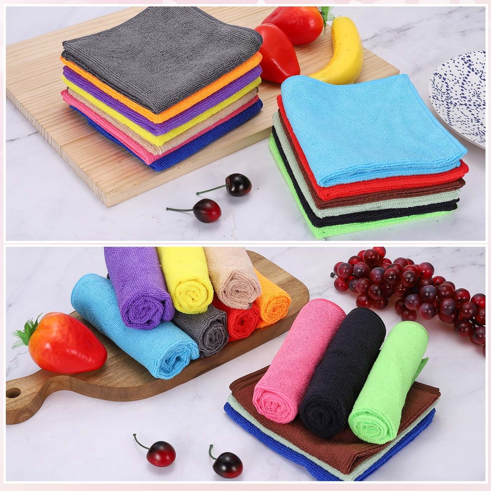 5 pcs microfiber cleaning cloth, grey (square), 30x30 cm