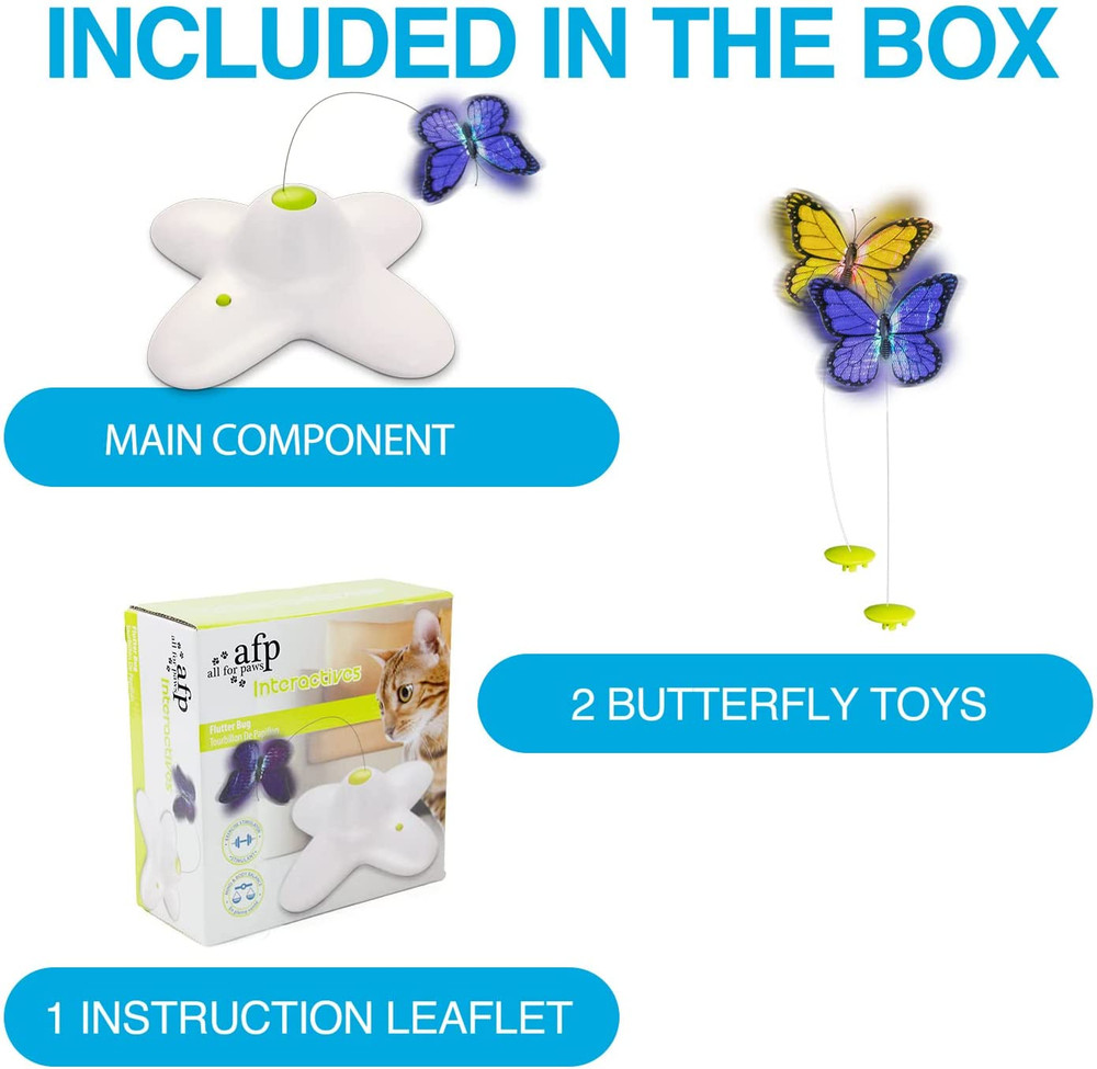 Cat Toys Interactive Butterfly Flutter Bug Cat Automatic Toy Stimulating Kitty T