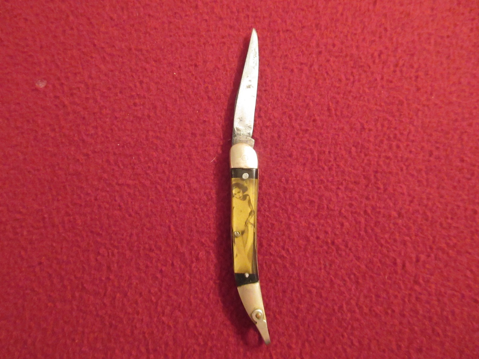 VTG 1930s-40s Colonial Prov RI USA Risque Nude Naughty Women Pin-up Pocket Knife