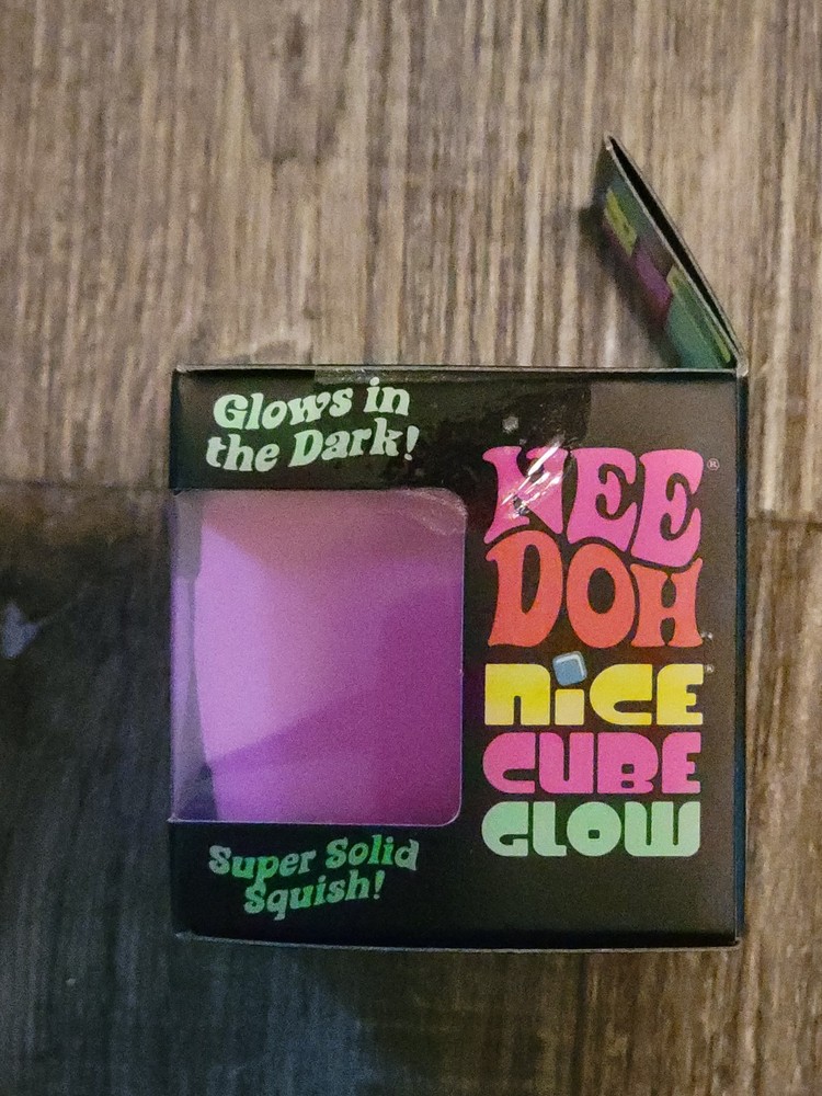 NEW - Needoh Nice Cube Glow ( PINK ) Sensory Squeeze Toy. SUPER SOLID SQUISH.