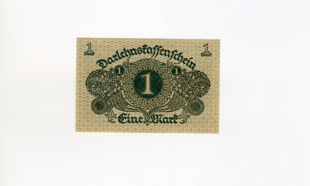 1920 GERMANY 1 MARK BANKNOTE H.E. HARRIS & CO.