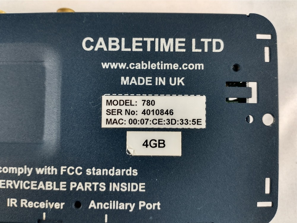 📺 Cabletime MediaStar 780 4GB HD Decoder HDMI Composite Component Tested No PSU
