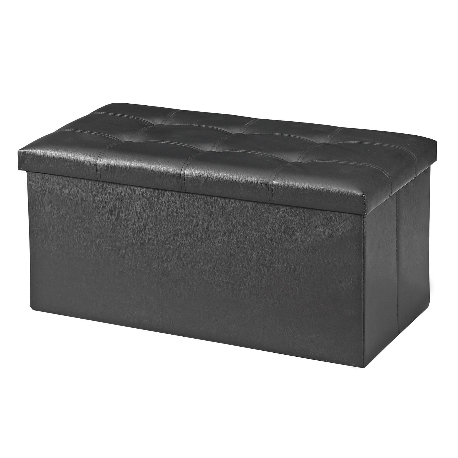 30 inches Folding Storage Ottoman 80L Storage Bench for Bedroom Hallway Black