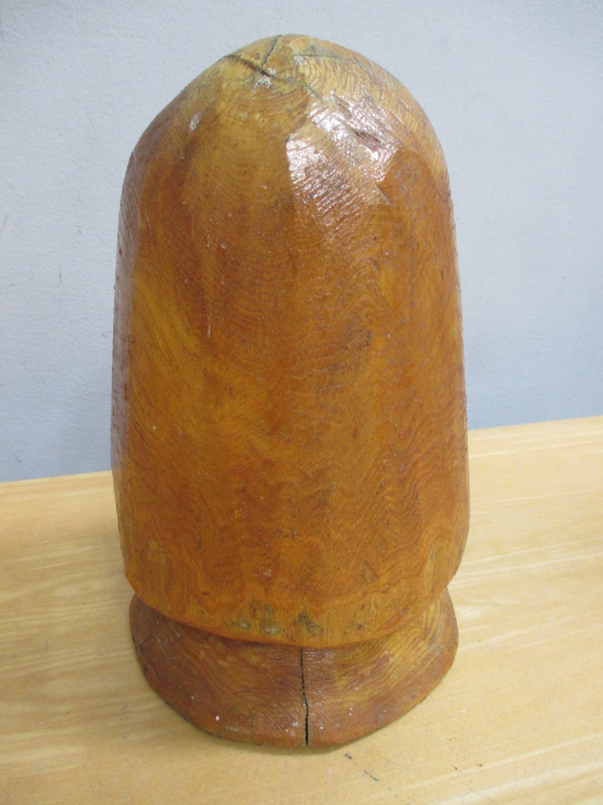 Hand Made 10.5” Wooden Hat Mold Form Shaper Mushroom