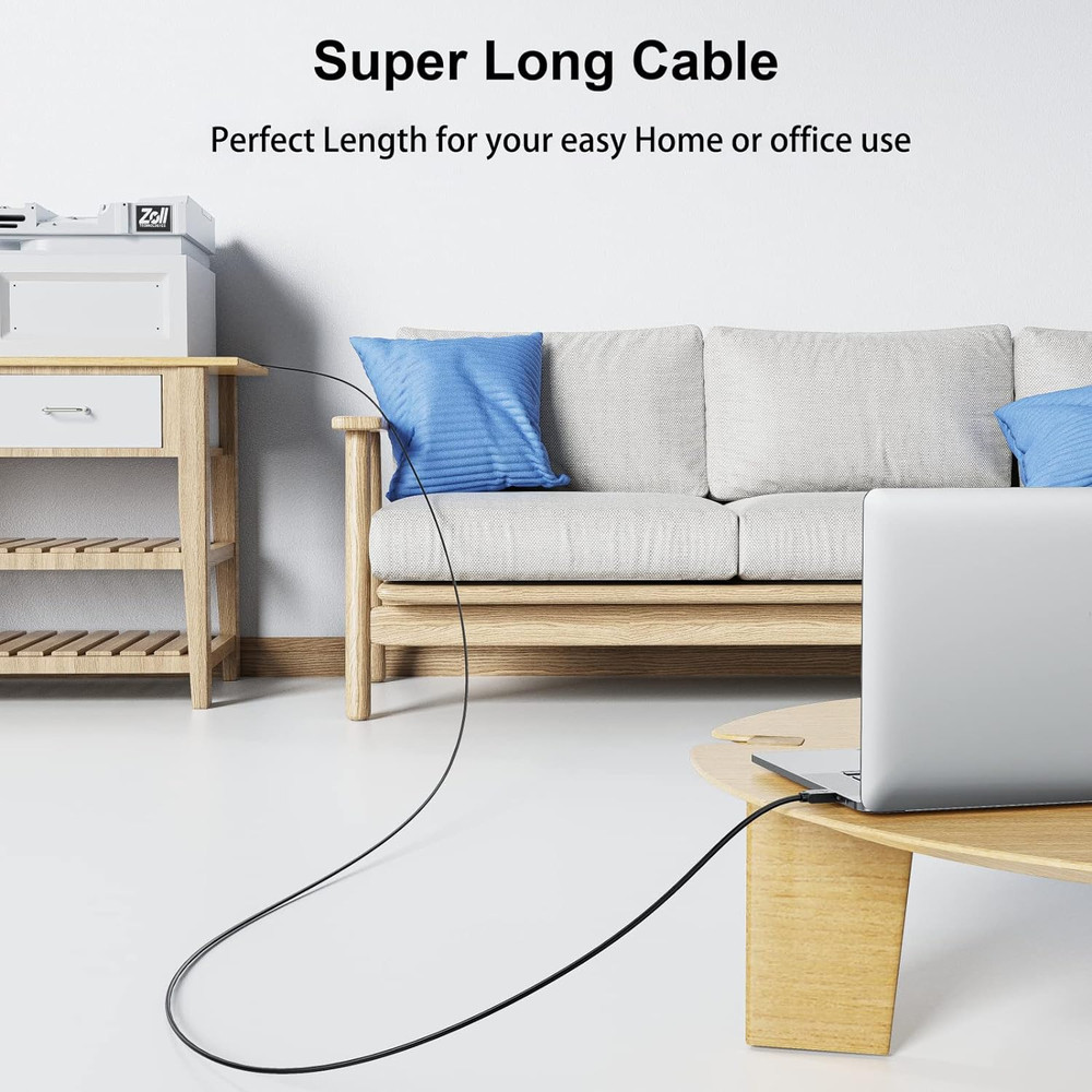 Printer Cable 25 FT - USB a to USB B Printer Cable Compatible with HP, Canon, Br