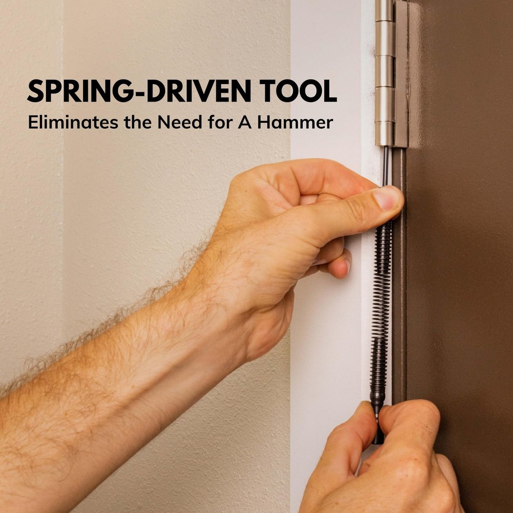 Door Hinge Pin Removal Tool – Spring-Driven Hinge Pin Punch & Steel-Faced Ham...