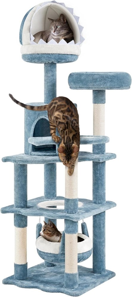 Tall Ocean-Themed Cat Tree, Multi-Level Cat Tower with 's