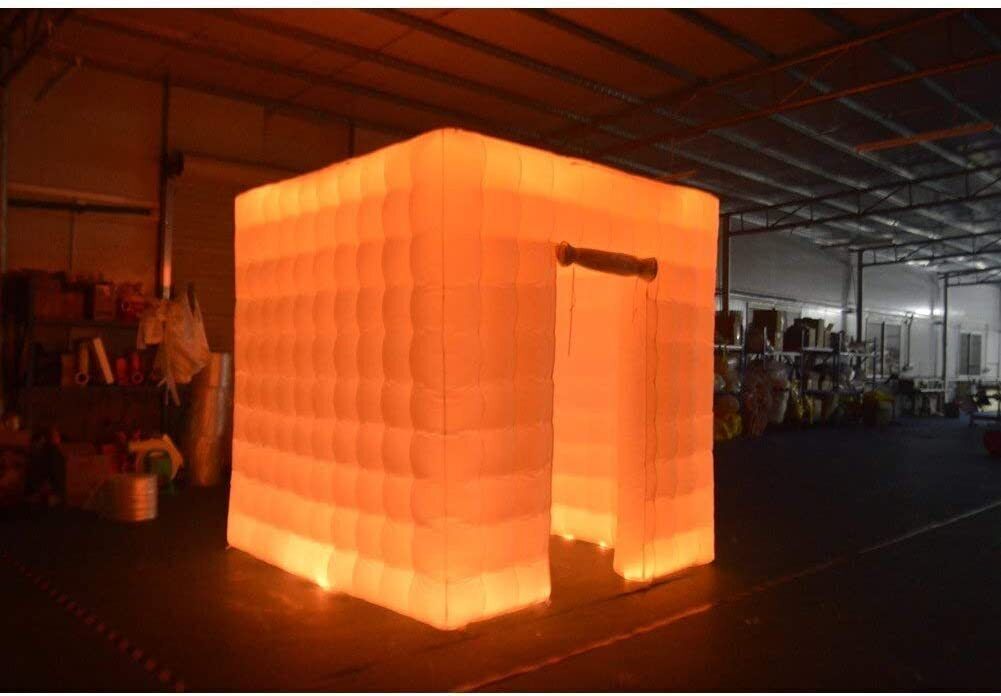 Inflatable Photo Booth Enclosure 1 Doors W/Led Light Blower for Advertising Bars