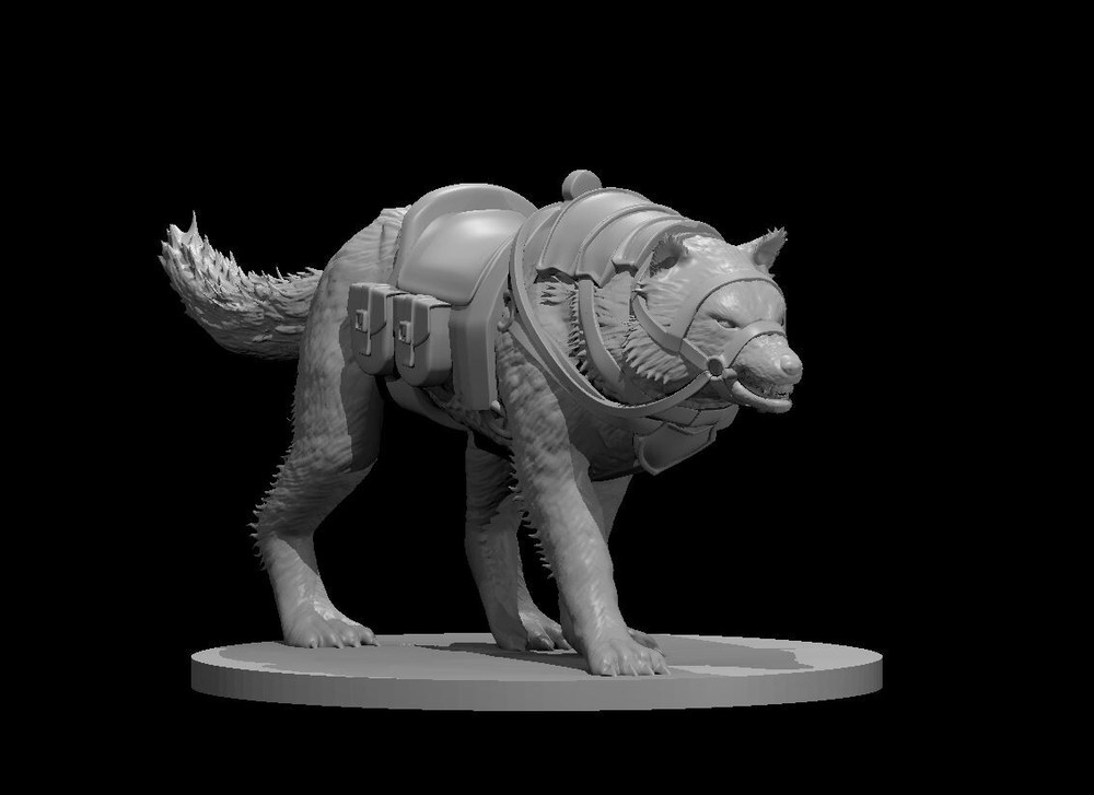 Dire Wolf Mount 28mm Scale DND D&D Wargame Tabletop Mini