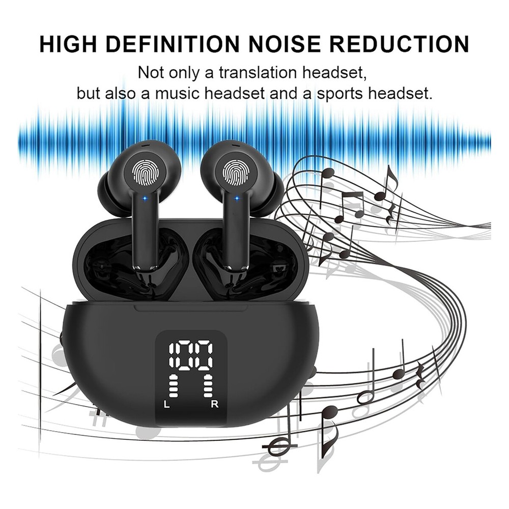 144 Language Translator Earbuds Bluetooth 5.3 Two Way Instant Translation Device