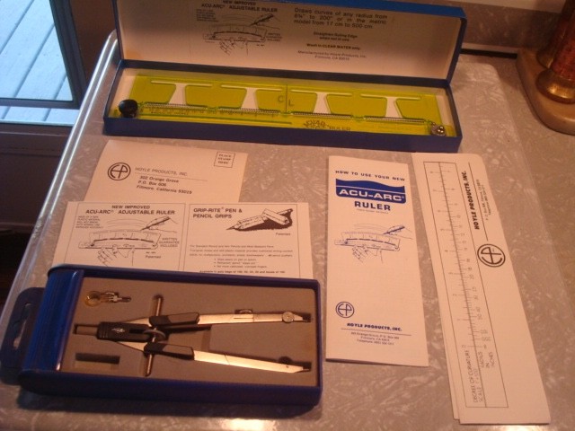 Hoyle Engineering Acu-Arc Ruler w/ Original Box Drafting Drawing Plus Alvin Comp