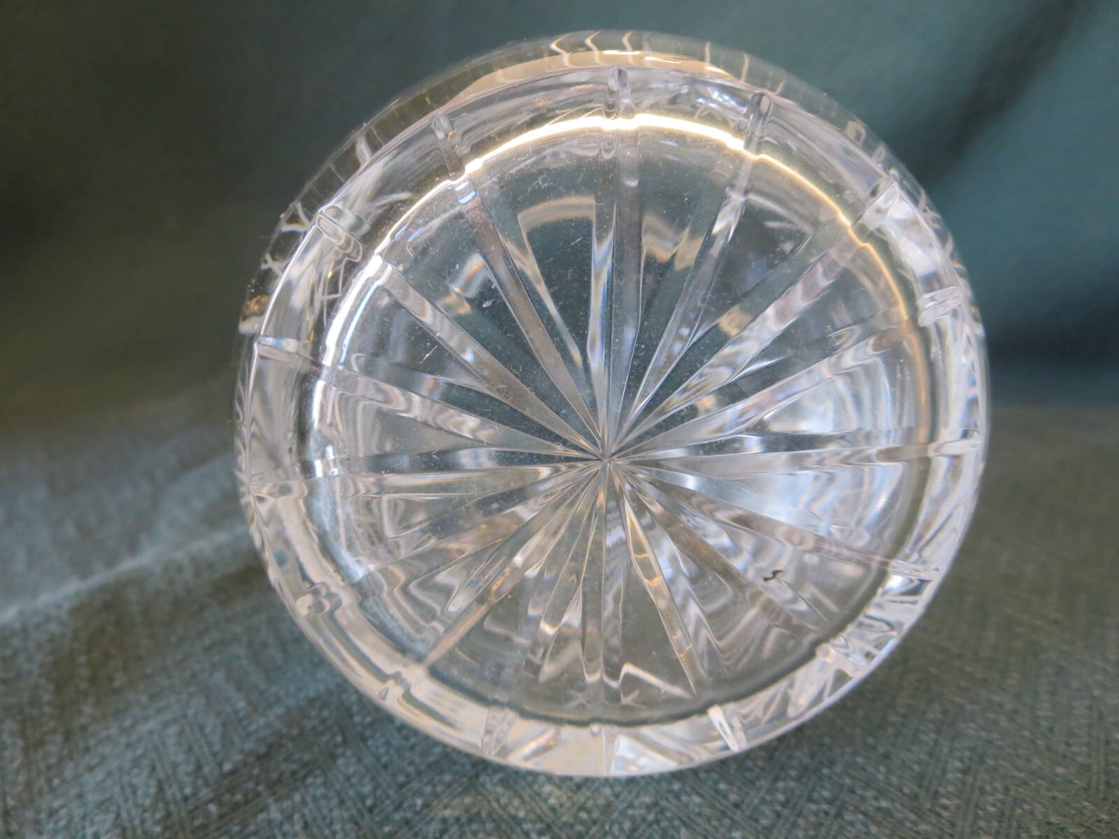 Gorgeous Hand Cut 24% Lead Crystal Tumble Up Carafe Pinwheel Made in Poland