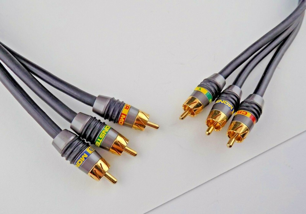 Monster Video 2cv Component Video RCA Cable 2M (6.4 ft)Black High Resolution DVD