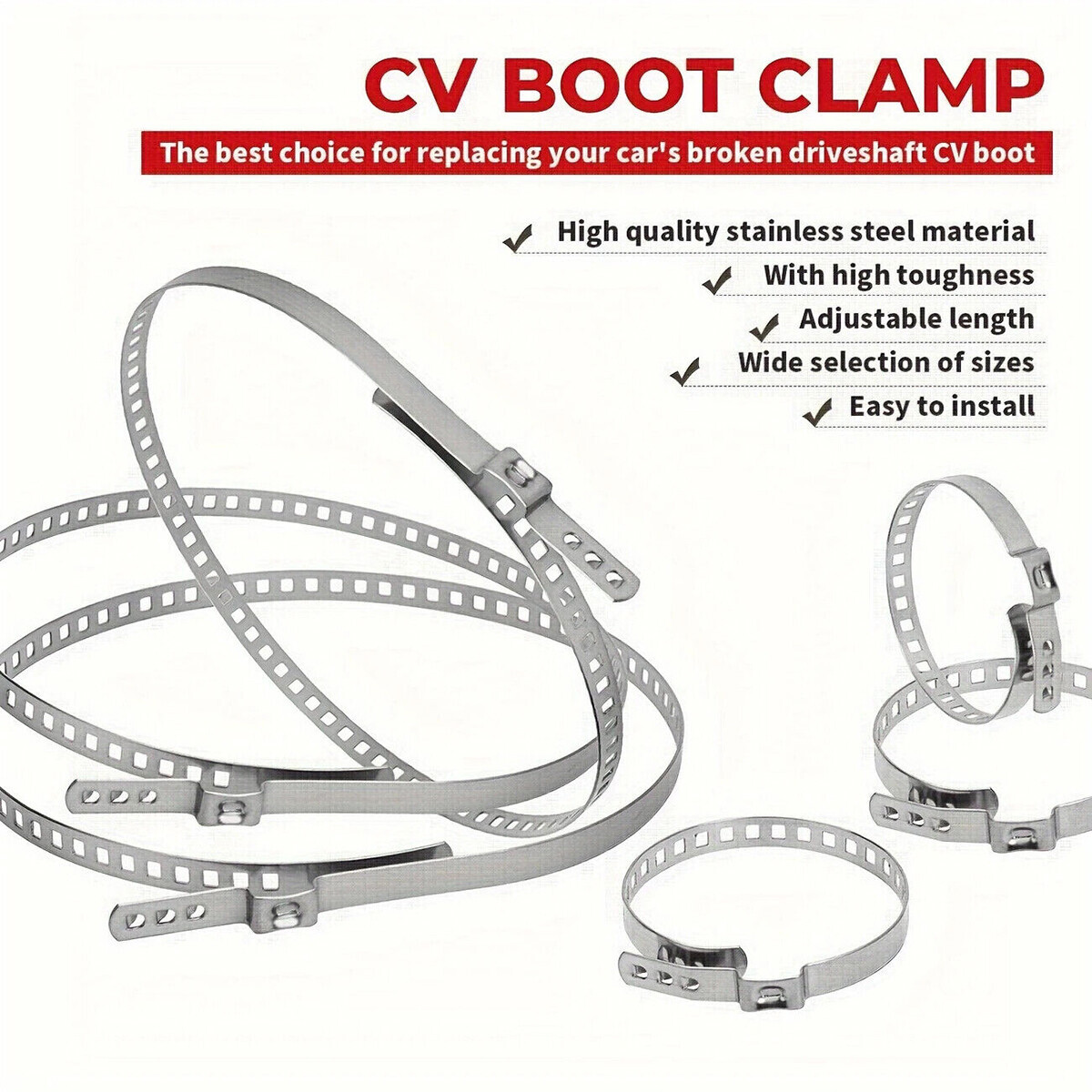 14Pcs CV Joint Boot Clamp Pliers with CV Boot Clamps Kit Ear Type Banding Tool