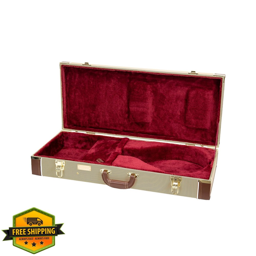 Crossrock A-Style Mandolin Case Tweed Accessory Compartment