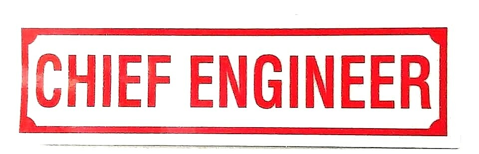 CHIEF ENGINEER Highly Reflective Decal - 1 1/4" x 4 1/4" - CHIEF ENGINEER Decal
