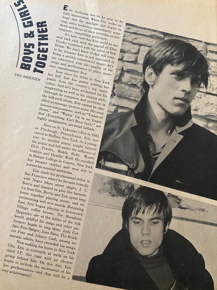 Eric Andersen, Full Page Vintage Clipping