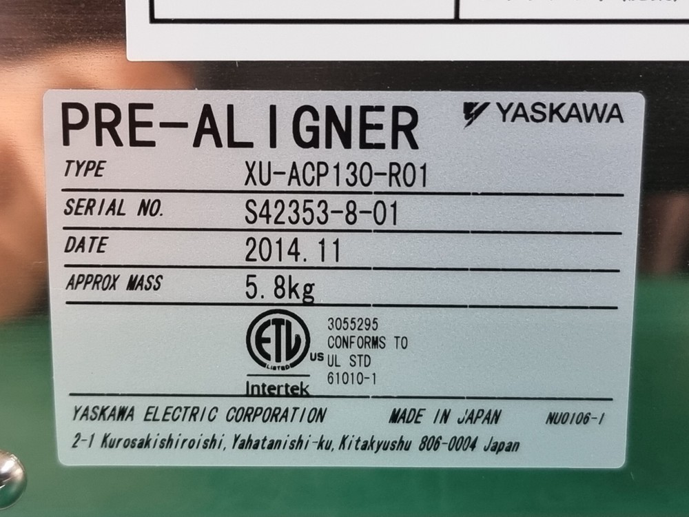 YASKAWA XU-ACP130-R01 PRE-ALIGNER