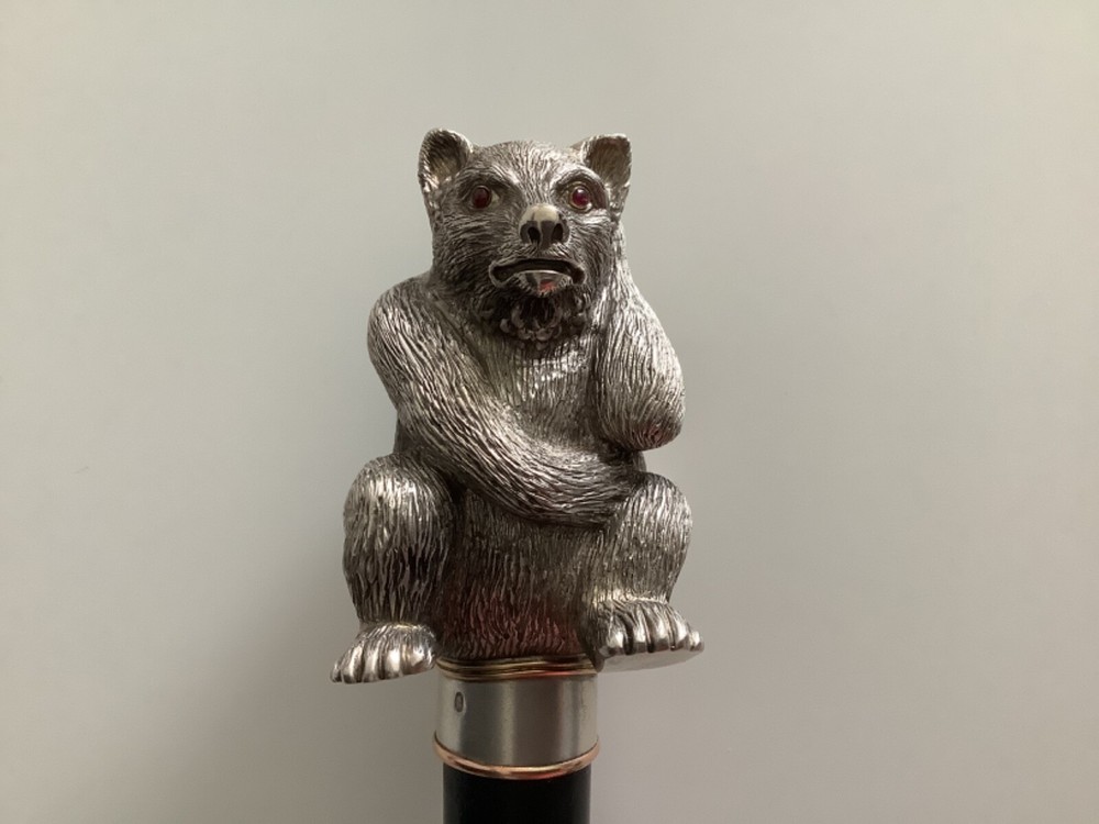 A Russian Silver Walking Stick
