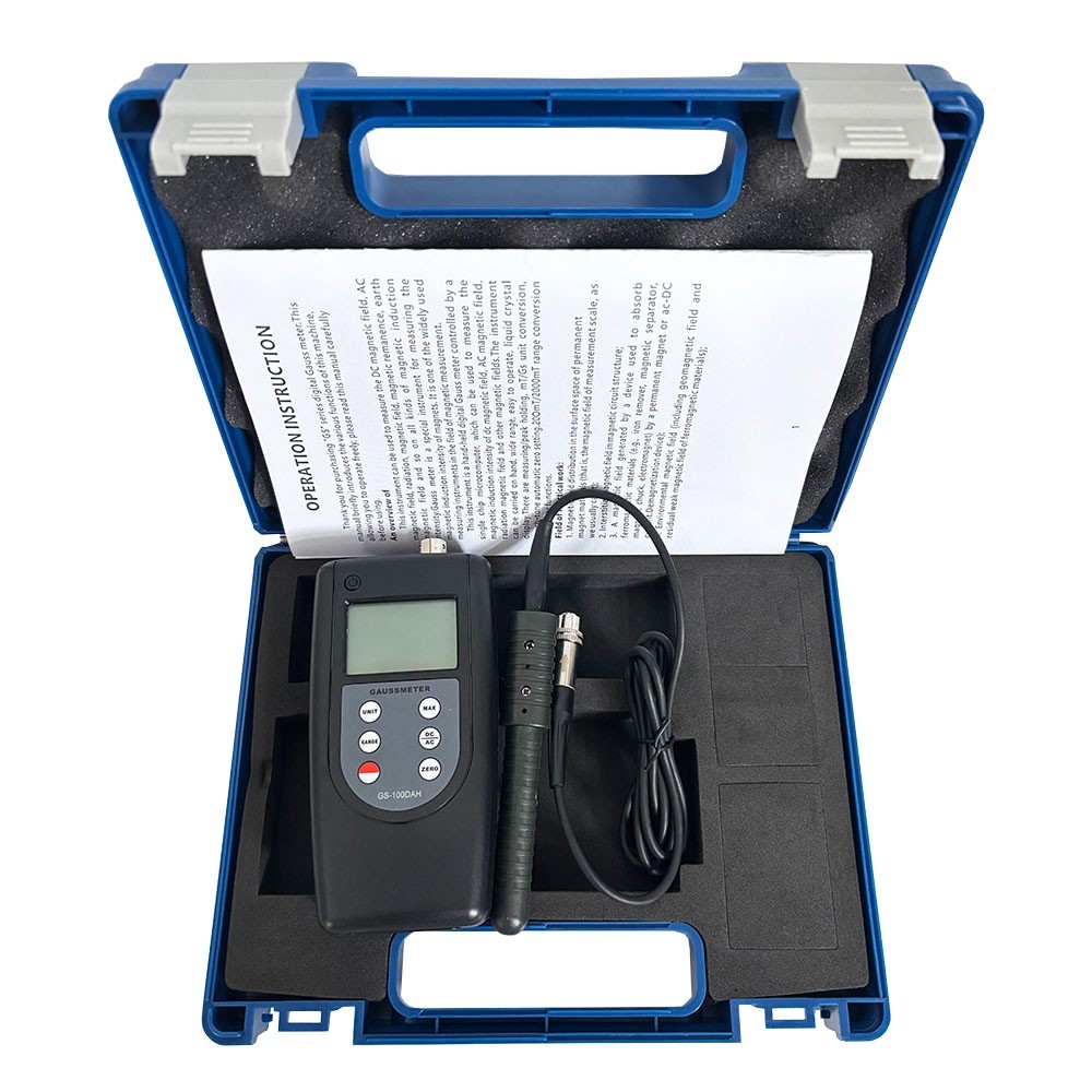 Gauss Meter Tesla Meter with Test Range 0~200mT~2000mT Frequency Range 1-400HZ