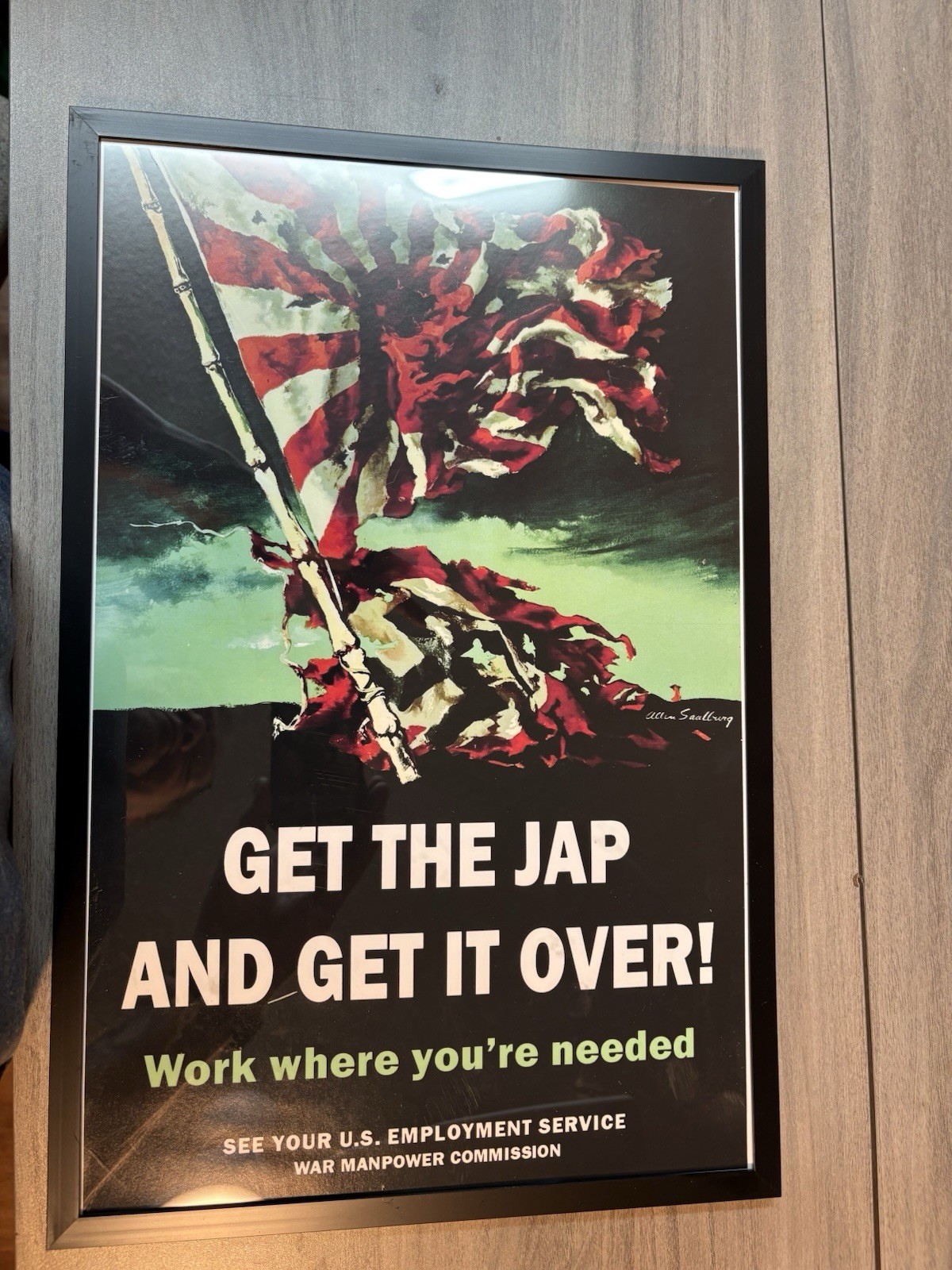 1943 WW2 USA JAPAN PACIFIC WAR BATTLE FLAG PEARL HARBOR PROPAGANDA POSTER 395