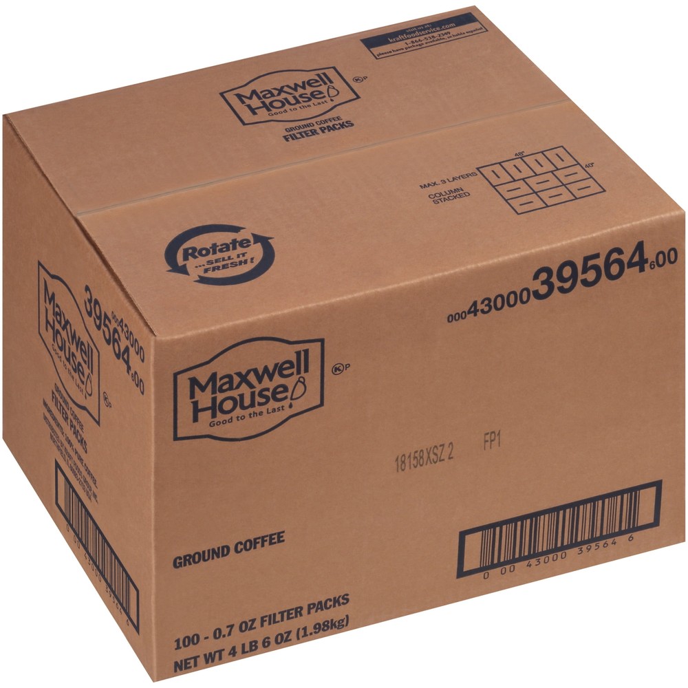 Ground Coffee Filter Packs 0.7 Oz Packets 100 Per Case
