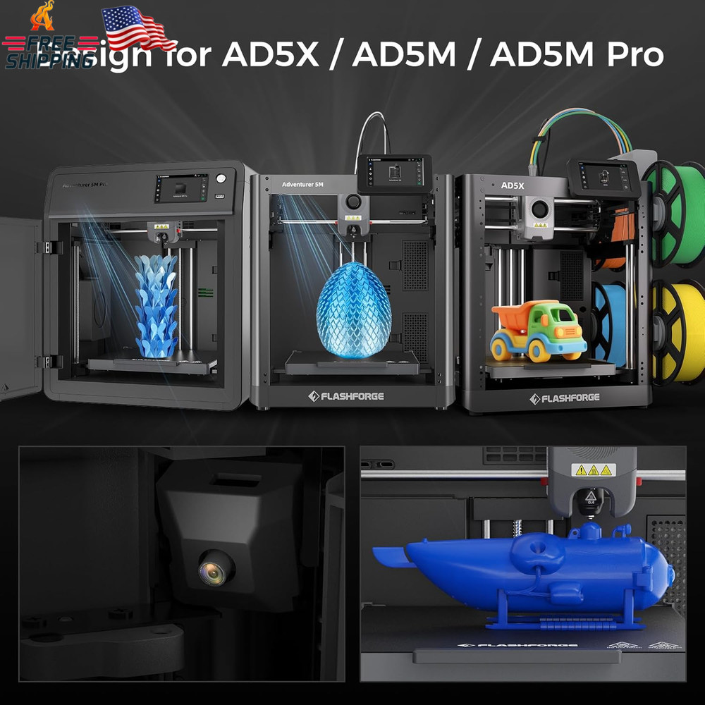 Official Original FLASHFORGE Camera Smart Kit, 3D Printer Camera Real-Time Monit